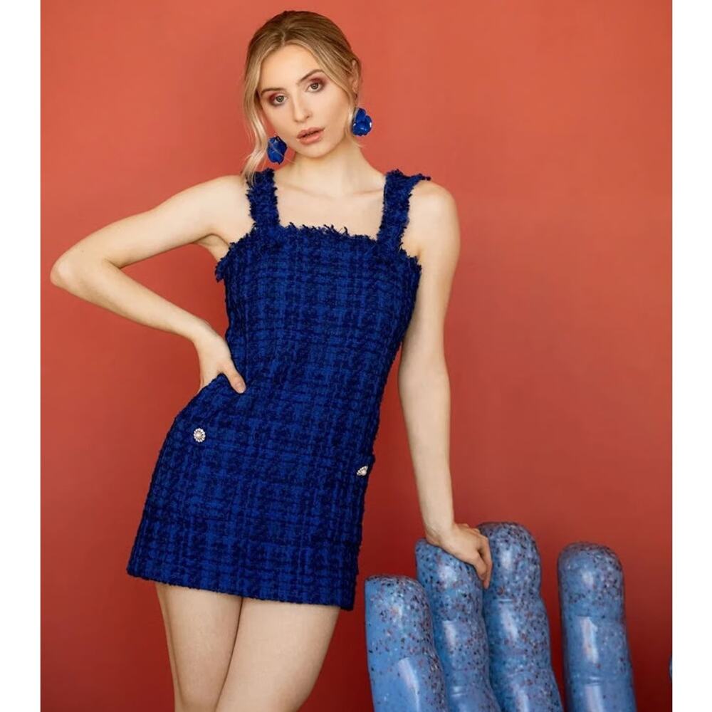 ZARA BLOGGER FAVE!!! Tweed Jumper Dress with Jewel Buttons NWT π - Picture 3 of 16